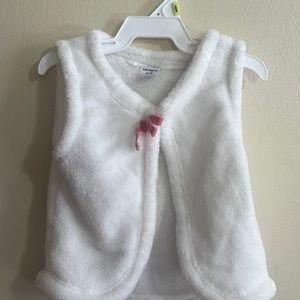 Carters Fuzzy white vest coat 24 months infant toddler